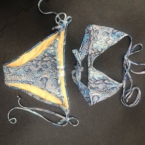 SEXY snake skin print bikini w gold grommets BCBG